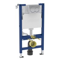Geberit Alpha 980mm Frame & Cistern for Wall-Hung WC with Alpha01 Round Flush Plate