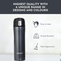 Casa&Casa Zento Push Button Vacuum Tumbler Metallic Slate - 450ml