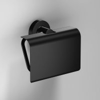 Origins Living Tecno Project Black Toilet Roll Holder With Flap