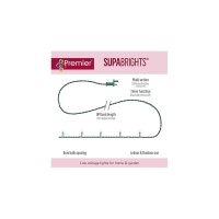 Premier Decorations SupaBrights Multi-Action 200 LED with Green Cable - White/Blue/Red