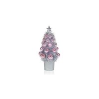 Premier Decorations 20cm Silver Mini Tinsel Tree with Baubles - Assorted