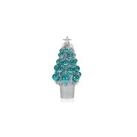 Premier Decorations 20cm Silver Mini Tinsel Tree with Baubles - Assorted