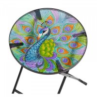 Flamboya Glass Decor Peacock Table