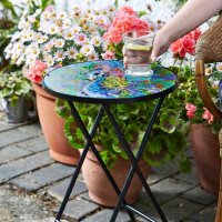 Flamboya Glass Decor Peacock Table