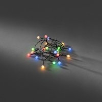 Konstsmide Battery Operated Set of 50 LED Cherry Lights with Black Wire - Multicoloured