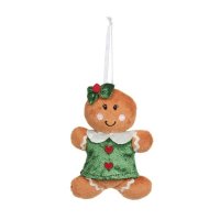 Three Kings Seasonal Plush Decor Gingerbread Girl Pendant