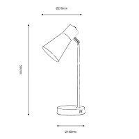 Oaks Lighting Sylva Table Lamp with USB Grey