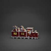 Konstsmide Battery/USB Operated Red Wooden Train with Warm White LED
