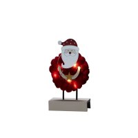 Konstsmide Battery Operated Wood & Cotton Santa with 6 LED