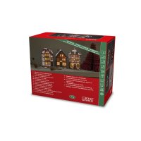 Konstsmide Battery/USB Operated Set of 3 Small Houses with Amber LED