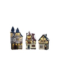 Konstsmide Battery/USB Operated Set of 3 Small Houses with Warm White LED