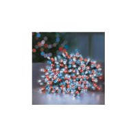 Premier Decorations SupaBrights Multi-Action 200 LED with Green Cable - White/Blue/Red