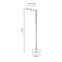 Oaks Lighting Armada Double Swing Arm Floor Lamp Satin Chrome