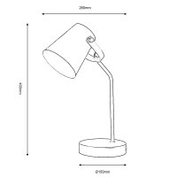 Oaks Lighting Malmo Table Lamp Grey