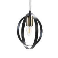 Oaks Lighting Orb Single Pendant Black