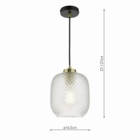 Dar Tehya Pendant Matt Black Textured Glass