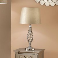 Pacific Lifestyle Jenna Metal Twist Detail Table Lamp - Silver