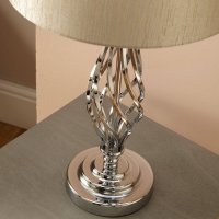 Pacific Lifestyle Jenna Metal Twist Detail Table Lamp - Silver