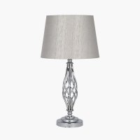 Pacific Lifestyle Jenna Metal Twist Detail Table Lamp - Silver