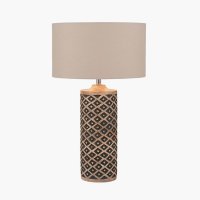 Pacific Lifestyle Orissa Wooden Diamond Table Lamp - Tall