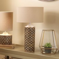 Pacific Lifestyle Orissa Wooden Diamond Table Lamp - Tall