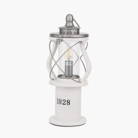 Pacific Lifestyle Gibson Wood Lantern Table Lamp - White