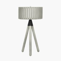 Pacific Lifestyle Rabanne Slatted Antique Wood Tripod Table Lamp