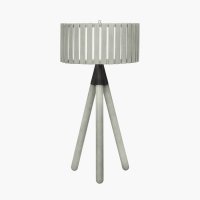 Pacific Lifestyle Rabanne Slatted Antique Wood Tripod Table Lamp