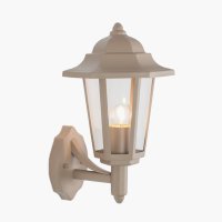 Pacific Lifestyle Azalea Taupe Metal Hex Lantern Wall Uplighter