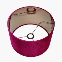 Pacific Lifestyle Bow Velvet Cylinder Lampshade 45cm - Raspberry