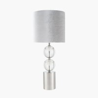 Pacific Lifestyle Harris Brushed Silver and Clear Glass Table Lamp