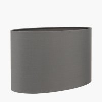 Pacific Lifestyle Mia Oval Poly Cotton Lampshade 40cm - Steel Grey