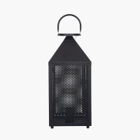 Pacific Lifestyle Folkstone Matt Black Metal Punched Lantern Table Lamp