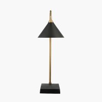 Pacific Lifestyle Zeta Matt Black and Antique Brass Table Lamp