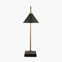 Pacific Lifestyle Zeta Matt Black and Antique Brass Table Lamp