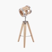 Pacific Lifestyle Staithes Natural and Silver Marine Tripod Table Lamp