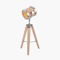 Pacific Lifestyle Staithes Natural and Silver Marine Tripod Table Lamp
