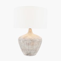Pacific Lifestyle Manaia Textured Wood Table Lamp Base - White Wash
