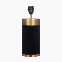 Pacific Lifestyle Dempsey Velvet and Antique Gold Metal Table Lamp Base - Black