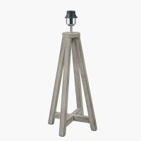 Pacific Lifestyle Whitby Wood Tapered 4 Post Table Lamp Base - Grey Wash Wood
