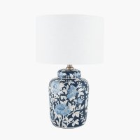 Pacific Lifestyle Fleur Blue Floral Ceramic Table Lamp Base