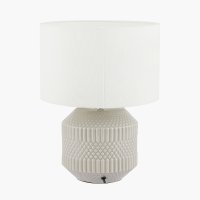 Pacific Lifestyle Meribel Geo Textured Ceramic Table Lamp - Grey