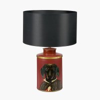 Pacific Lifestyle Dachshund Red Hand Painted Metal Table Lamp Base