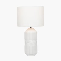 Pacific Lifestyle Meribel Geo Textured Tall Ceramic Table Lamp - White