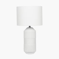 Pacific Lifestyle Meribel Geo Textured Tall Ceramic Table Lamp - White