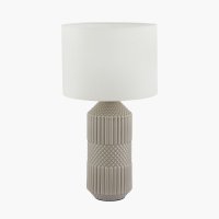 Pacific Lifestyle Meribel Geo Textured Tall Ceramic Table Lamp - Grey