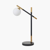 Pacific Lifestyle Wanda White Orb and Black Metal Table Lamp