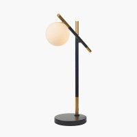 Pacific Lifestyle Wanda White Orb and Black Metal Table Lamp