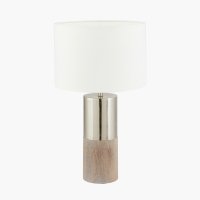 Pacific Lifestyle Etosha Table Lamp - Grey Wood and Silver Metal