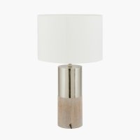 Pacific Lifestyle Etosha Table Lamp - Grey Wood and Silver Metal